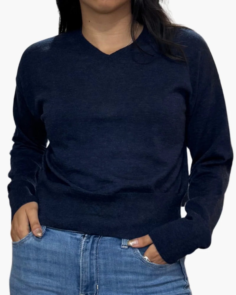 LONG SLEEVE HIGH V SWEATER