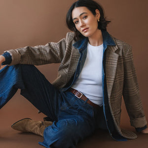 SAPPHIRA BLAZER - CHOCOLATE GLENCHECK