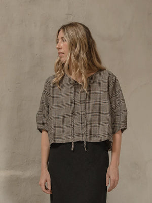 BLAIR TOP - GREY PLAID