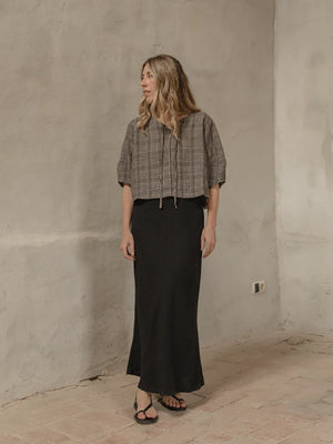 BLAIR TOP - GREY PLAID