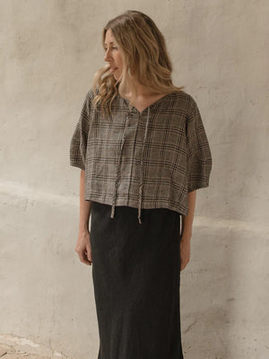 BLAIR TOP - GREY PLAID