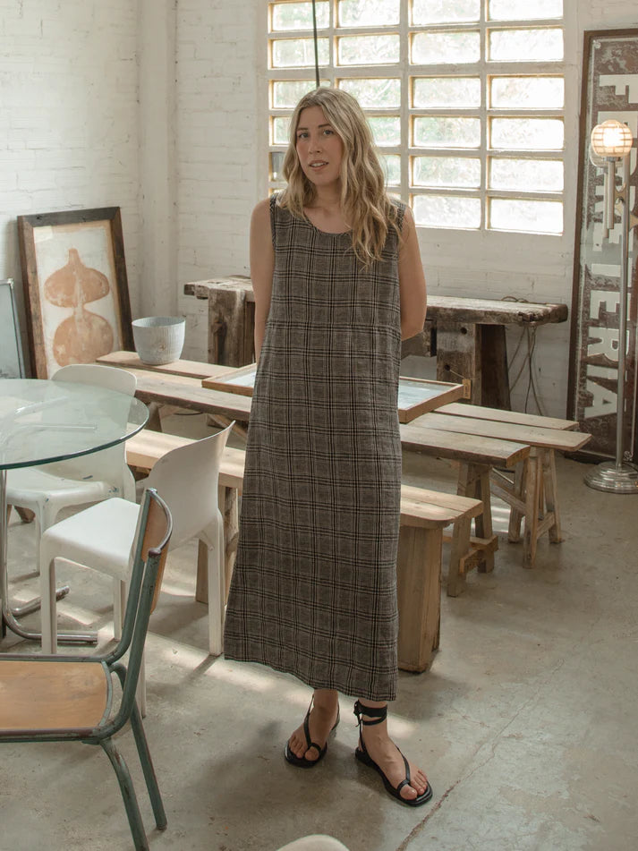 HEIDI DRESS - GREY PLAID