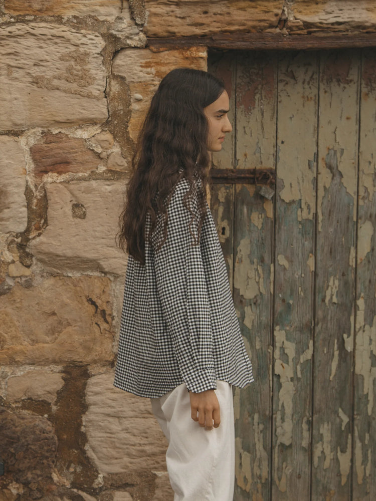 BRITTA SHIRT - GINGHAM NOIR