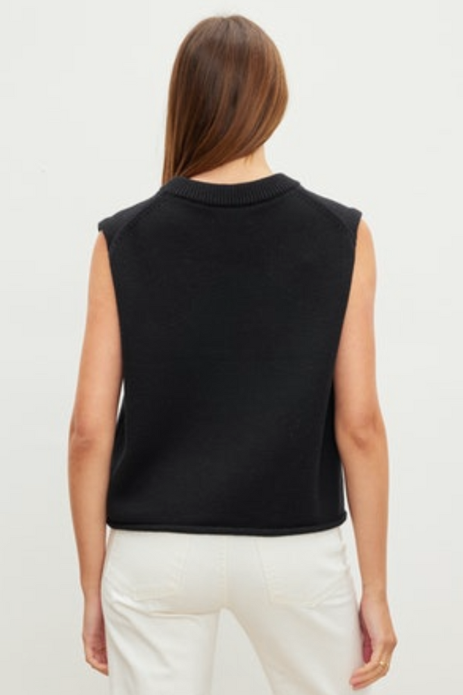 ASTER COTTON CASHMERE SLEEVELESS SWEATER