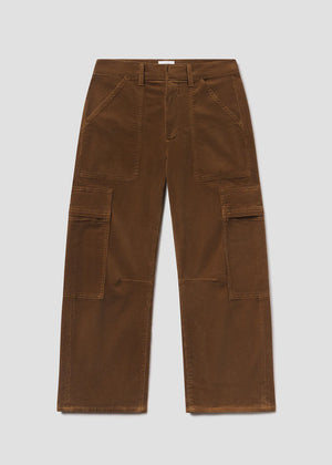 MARCELLE LOW SLUNG CARGO IN CORDUROY - MANUKA