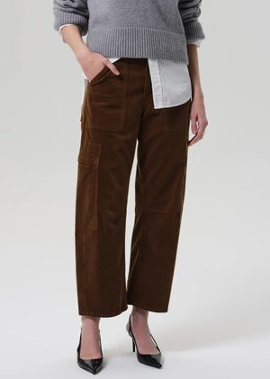 MARCELLE LOW SLUNG CARGO IN CORDUROY - MANUKA