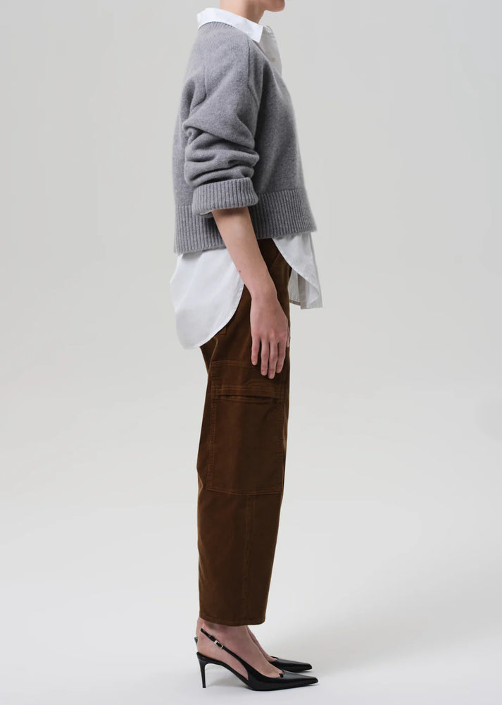 MARCELLE LOW SLUNG CARGO IN CORDUROY - MANUKA