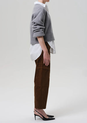 MARCELLE LOW SLUNG CARGO IN CORDUROY - MANUKA