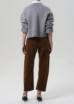 MARCELLE LOW SLUNG CARGO IN CORDUROY - MANUKA