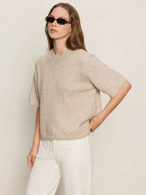 PERFECT SWEATER TEE - HEATHER PEARL