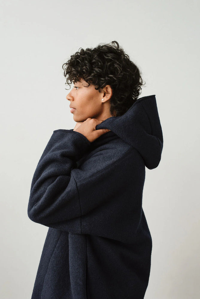 HOOD COAT - NAVY