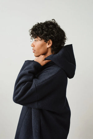HOOD COAT - NAVY