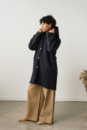 HOOD COAT - NAVY