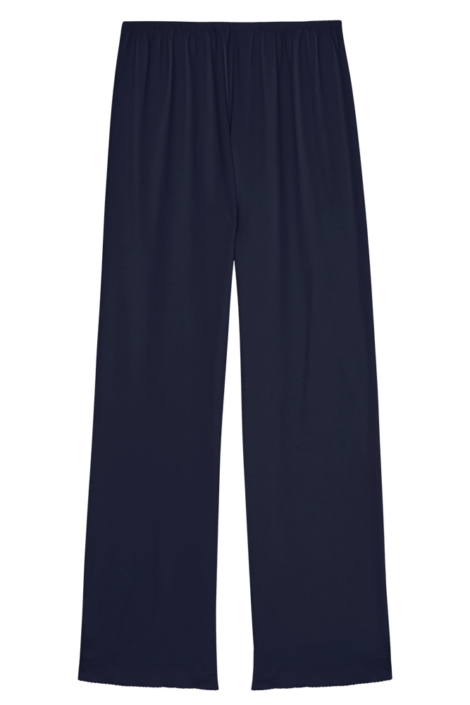 THE BABY RIB SCALLOP PANT - NAVY