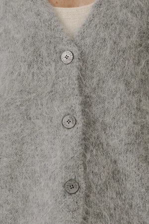 SURI ALPACA CARDIGAN - GREY