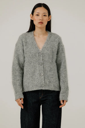 SURI ALPACA CARDIGAN - GREY