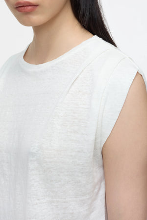 PLEATED LINEN TOP