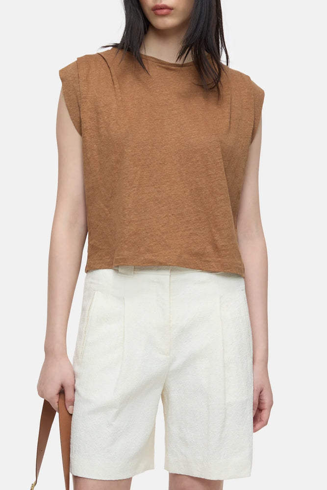 PLEATED LINEN TOP