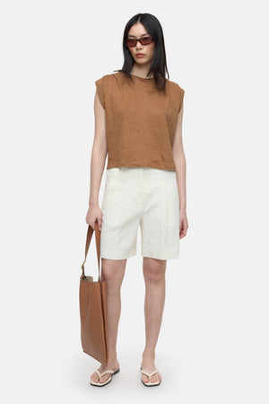 PLEATED LINEN TOP