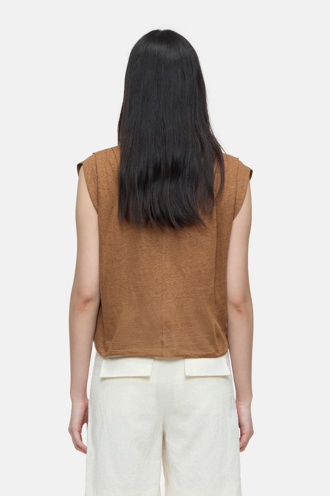 PLEATED LINEN TOP