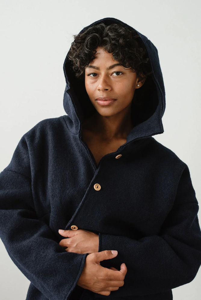 HOOD COAT - NAVY