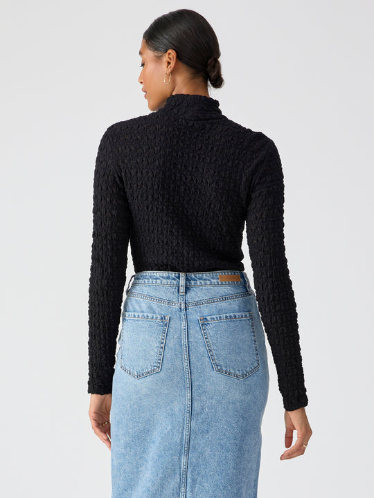 LACE MOCK NECK TOP