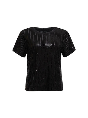 SEQUIN PERFECT TEE - BLACK