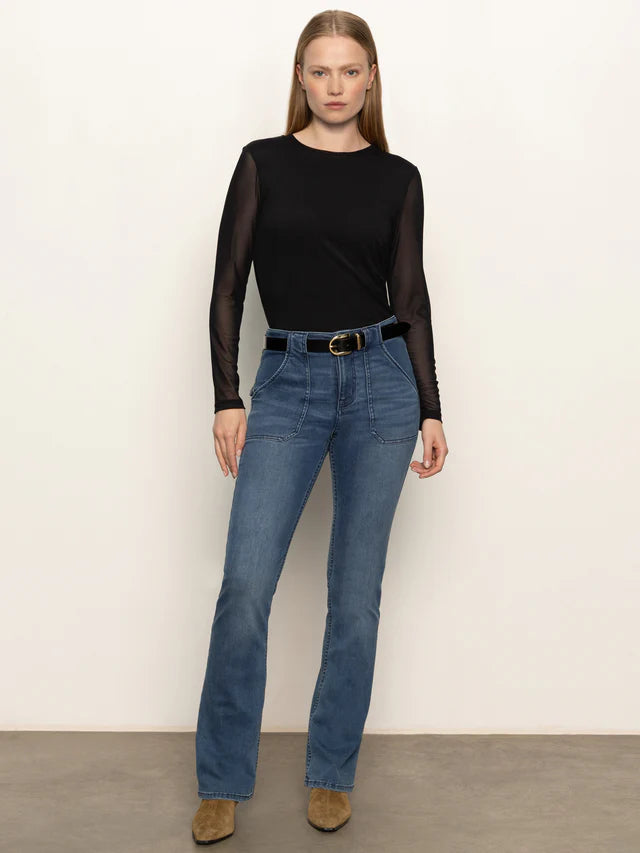 LONG SLEEVE PERFECT MESH TEE - BLACK