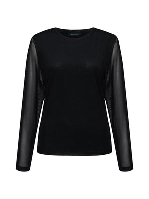 LONG SLEEVE PERFECT MESH TEE - BLACK