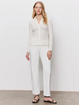 DREAMGIRL LACE BUTTON UP - CHALK