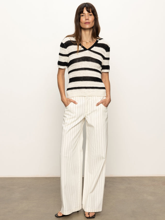 KNITTED COLLARED TOP