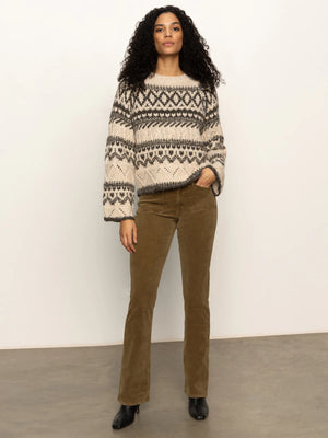 FAIRISLE CREW NECK SWEATER - LIGHT OAT