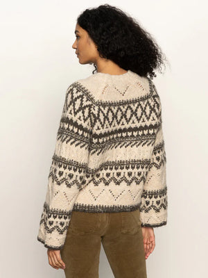 FAIRISLE CREW NECK SWEATER - LIGHT OAT