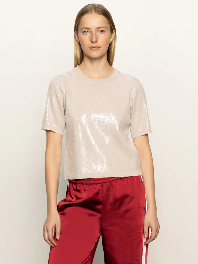 SPARKLE SEQUIN SWEATER - MOTHER OF PEARL