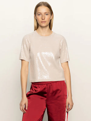 SPARKLE SEQUIN SWEATER - MOTHER OF PEARL