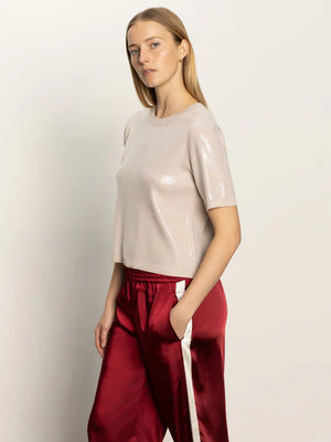 SPARKLE SEQUIN SWEATER - MOTHER OF PEARL