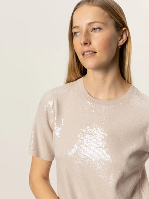 SPARKLE SEQUIN SWEATER - MOTHER OF PEARL