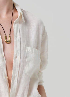 KAYLA SHRUNKEN LINEN SHIRT - VANILLA