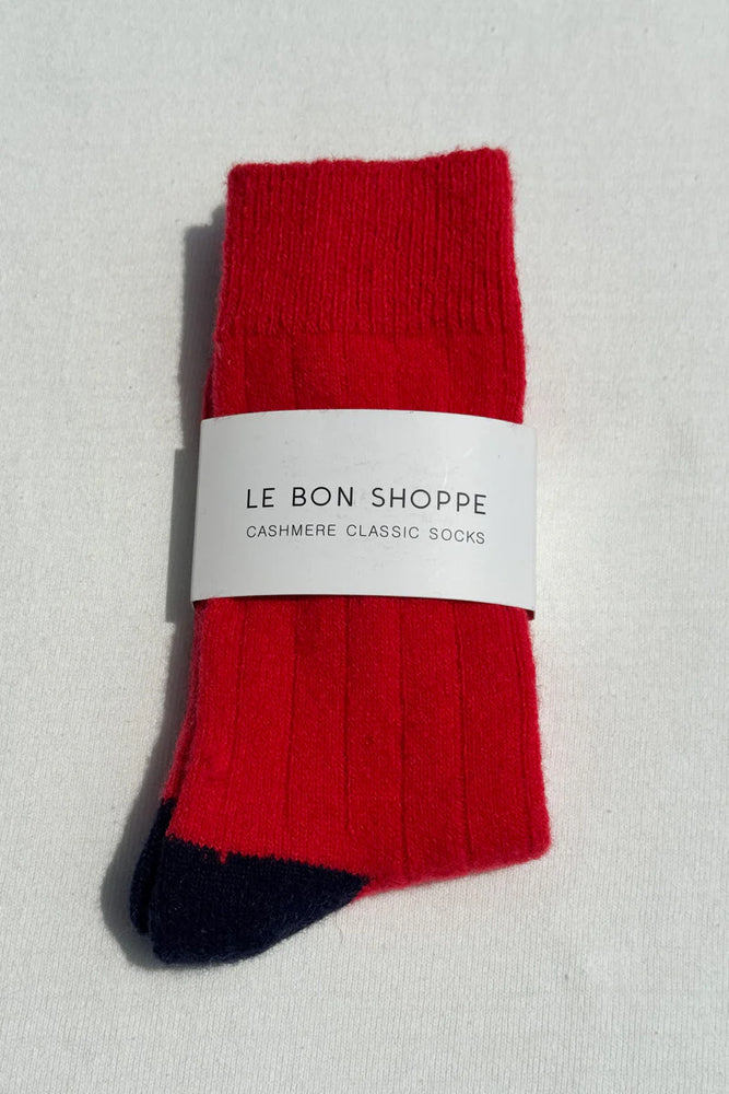 CLASSIC CASHMERE SOCKS - POPPY RED