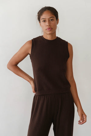 THE SWEATER RIB SHELL - ESPRESSO