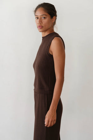 THE SWEATER RIB SHELL - ESPRESSO