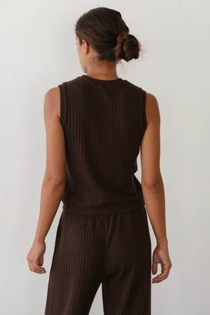 THE SWEATER RIB SHELL - ESPRESSO