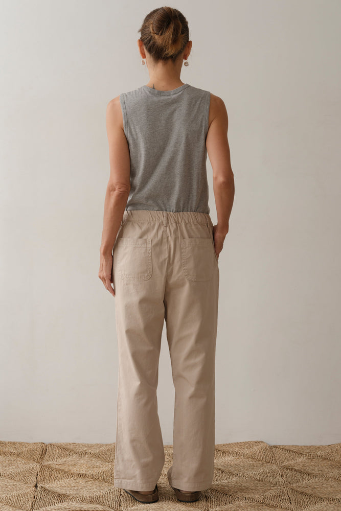 THE DRAWSTRING CHINO POP CHINO - STONE