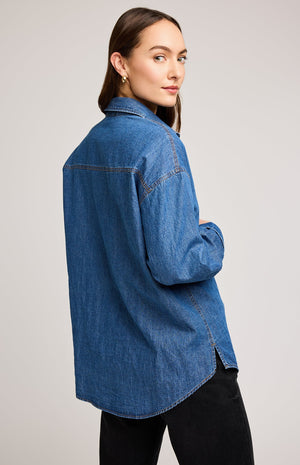 WHITNEY DENIM BUTTON DOWN - MEDIUM WASH
