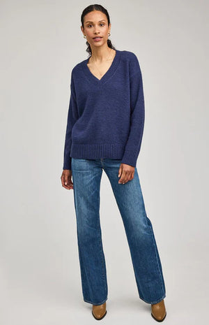 TILDA V-NECK SWEATER - NAVY