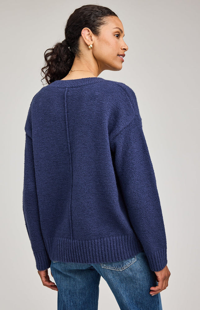 TILDA V-NECK SWEATER - NAVY