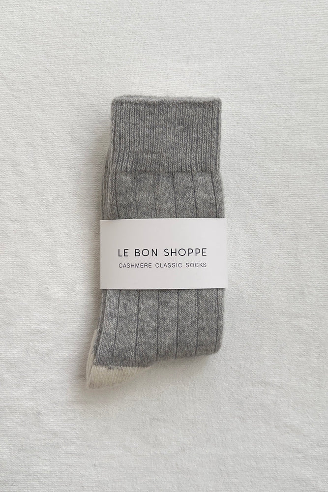 CLASSIC CASHMERE SOCKS - GREY MELANGE