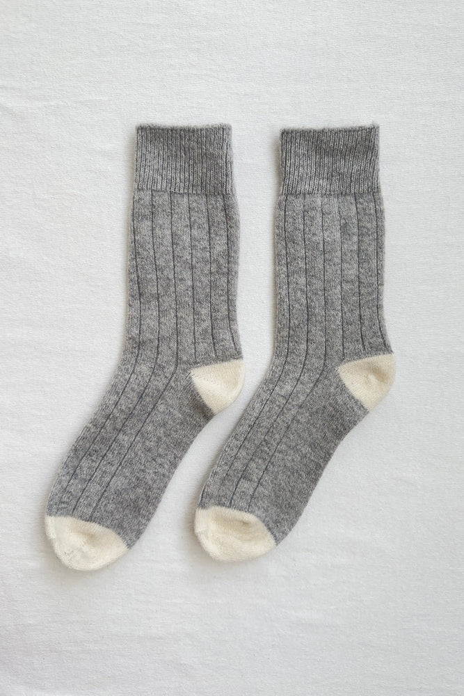 CLASSIC CASHMERE SOCKS - GREY MELANGE