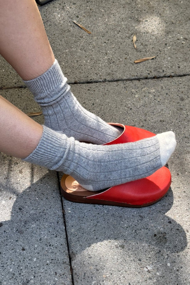 CLASSIC CASHMERE SOCKS - GREY MELANGE