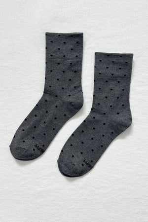 SNEAKER SOCKS - POLKA DOT - CHARCOAL/BLACK